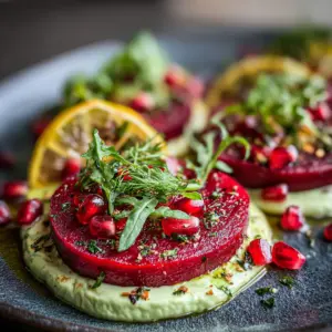 Rote Bete Carpaccio auf Avocadocreme: Ein einfaches Rezept für ein gesundes Geschmackserlebnis!