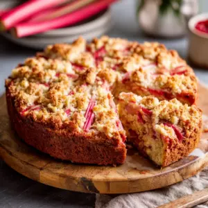 Saftiger Rhabarberkuchen mit Streuseln – Das perfekte Rezept für den Frühling!