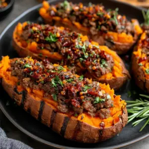 Scharfes Honig-Hackfleisch mit Süßkartoffel-Boten: Ein Rezept, das deine Geschmacksknospen verführt!