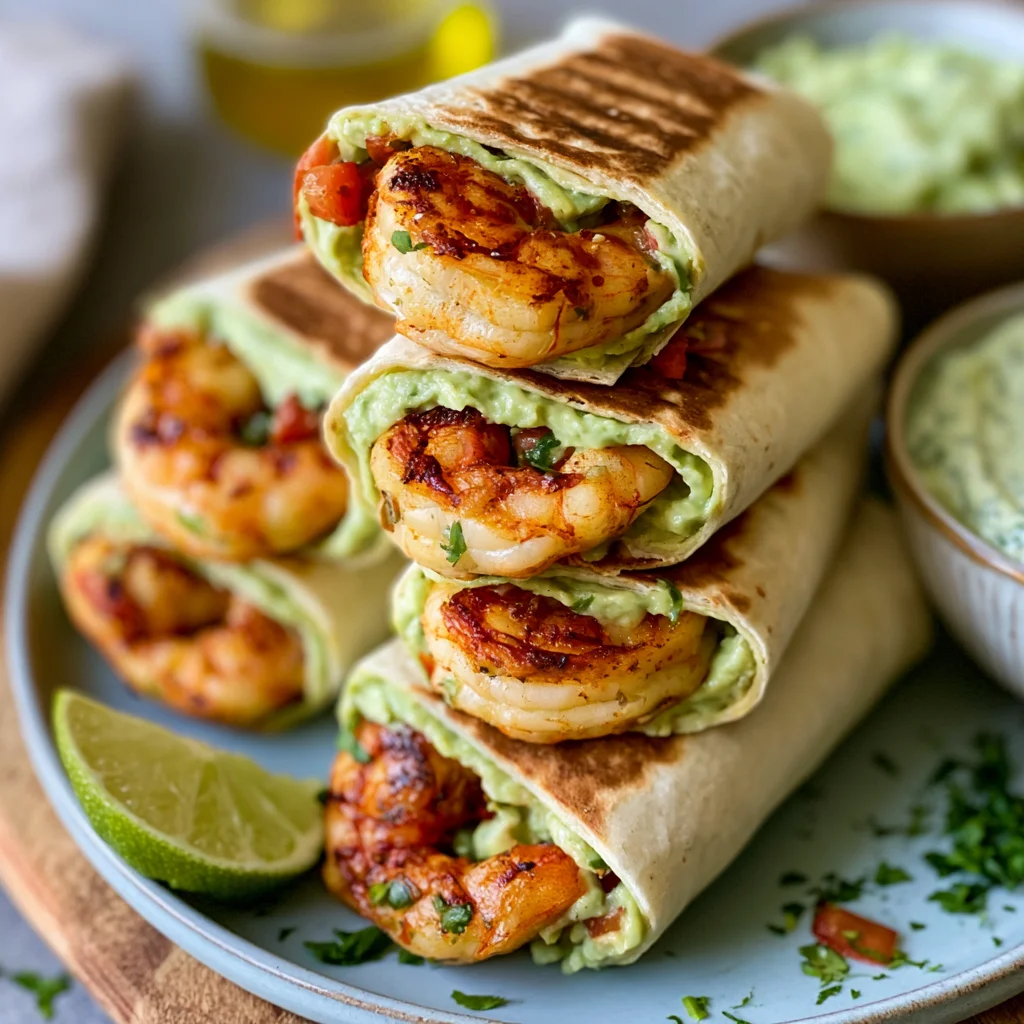Frische Avocado-Limetten Garnelen-Wraps mit Koriander-Dip: Das perfekte Rezept für einen gesunden Genuss!