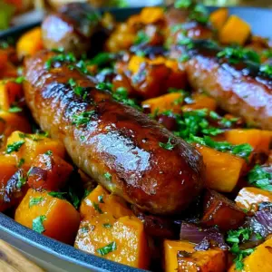 Herzhafte Wurst und Süßkartoffeln Pfanne: Schnelles Rezept für ein köstliches Abendessen!