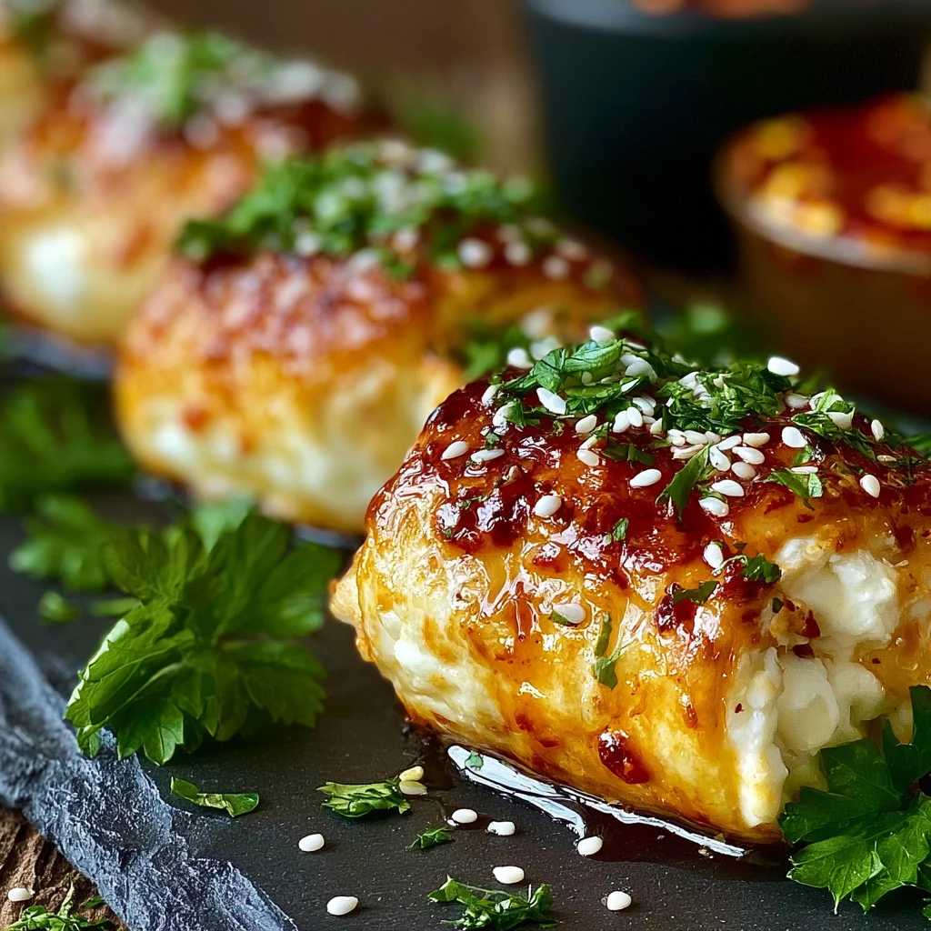 Köstliche Ofen-gebackene Feta-Rollen mit Chili-Honig: Das perfekte Rezept für jeden Snack!