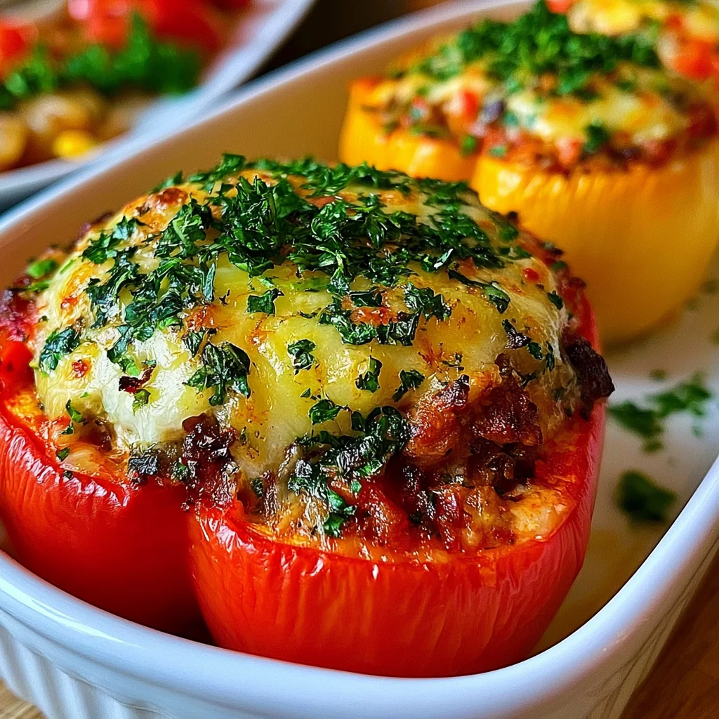 Köstlicher gefüllter Paprika Auflauf: Einfaches Rezept für ein herzhaftes Familienessen!