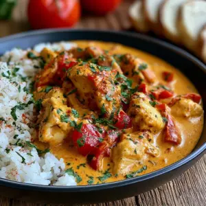 Köstliches Paprika-Sahne-Hähnchen Rezept für ein schnelles Abendessen!