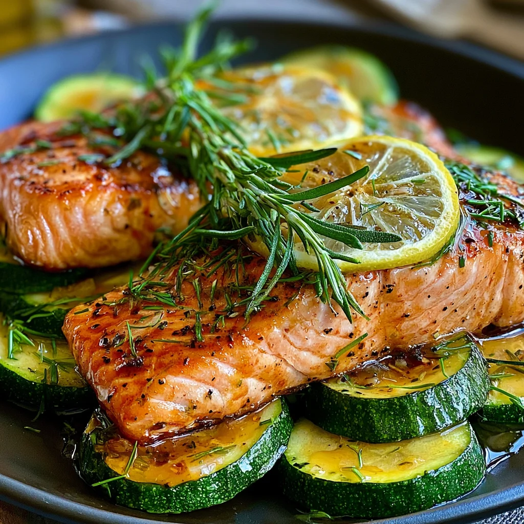 Köstlicher gebratener Lachs mit Zucchini – einfaches Rezept für ein gesundes Abendessen