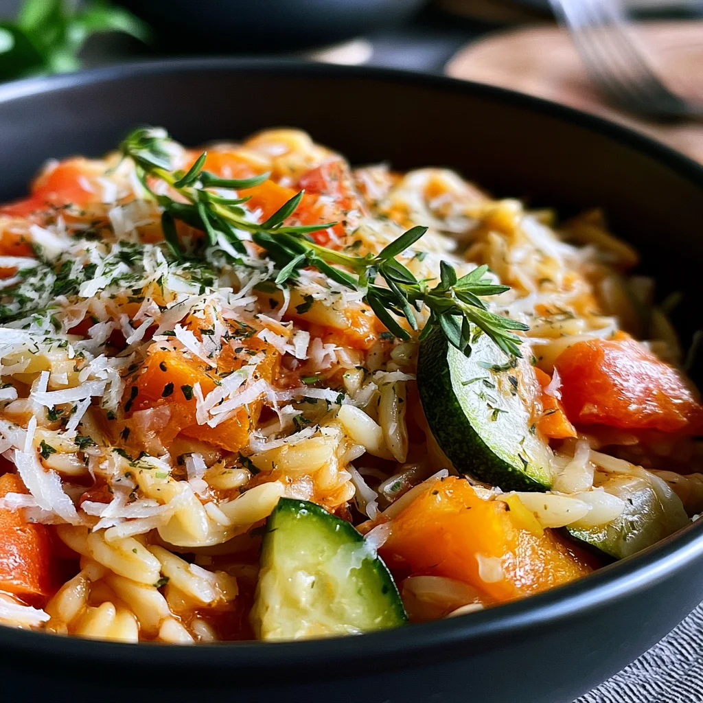 Köstliches Ein-Topf-Rezept: Kritharaki mit Gemüse und Parmesan in 30 Minuten!