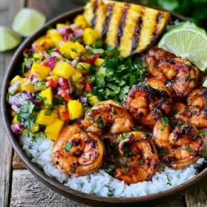 Pikante Garnelen und Mango Salsa Reisbowl: Dein schnelles Rezept für den perfekten Genuss!