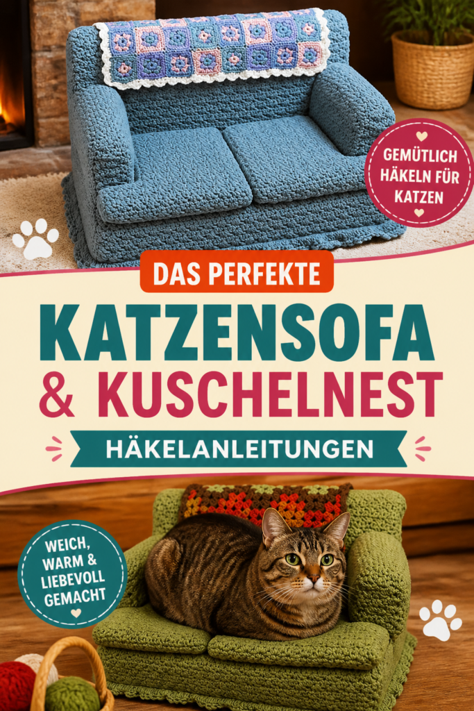 Perfektes Katzenbett und Nest Häkelmuster