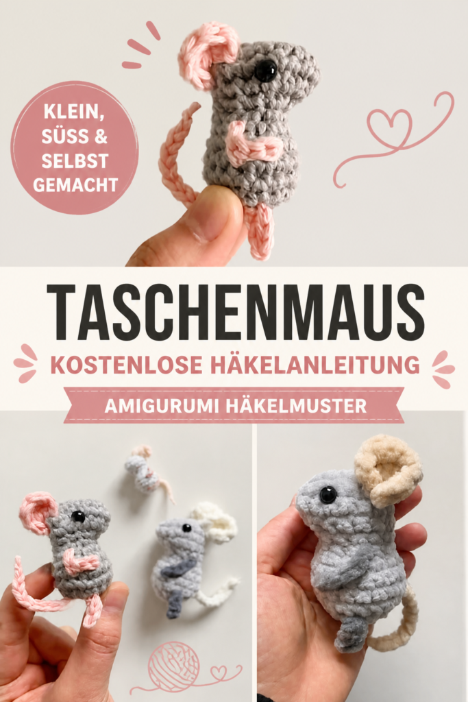 Süße Taschenmaus Amigurumi: Kostenlose Häkelanleitung